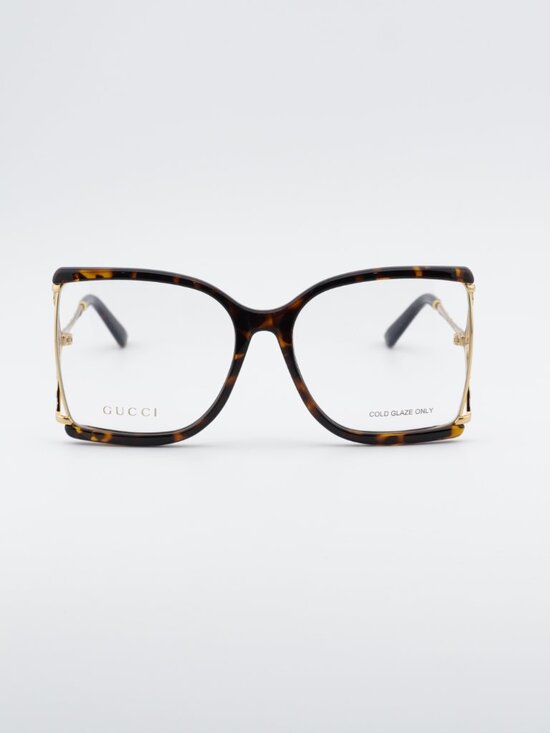 Gucci GG0592O 002 Butterfly Eyeglasses - Havana/Gold 60mm main image 11